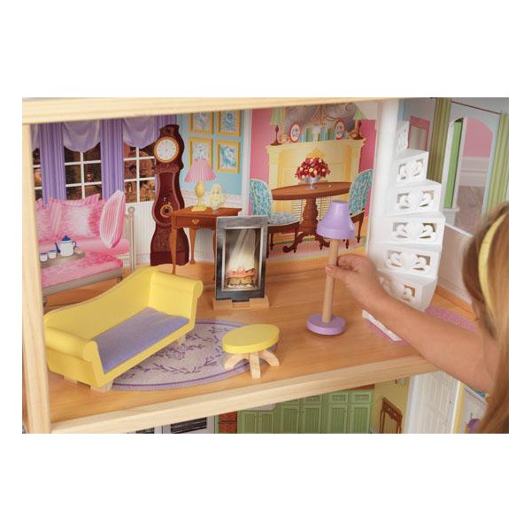 Трехэтажный дом из дерева для Барби – Кайли, с мебелью 10 предметов  